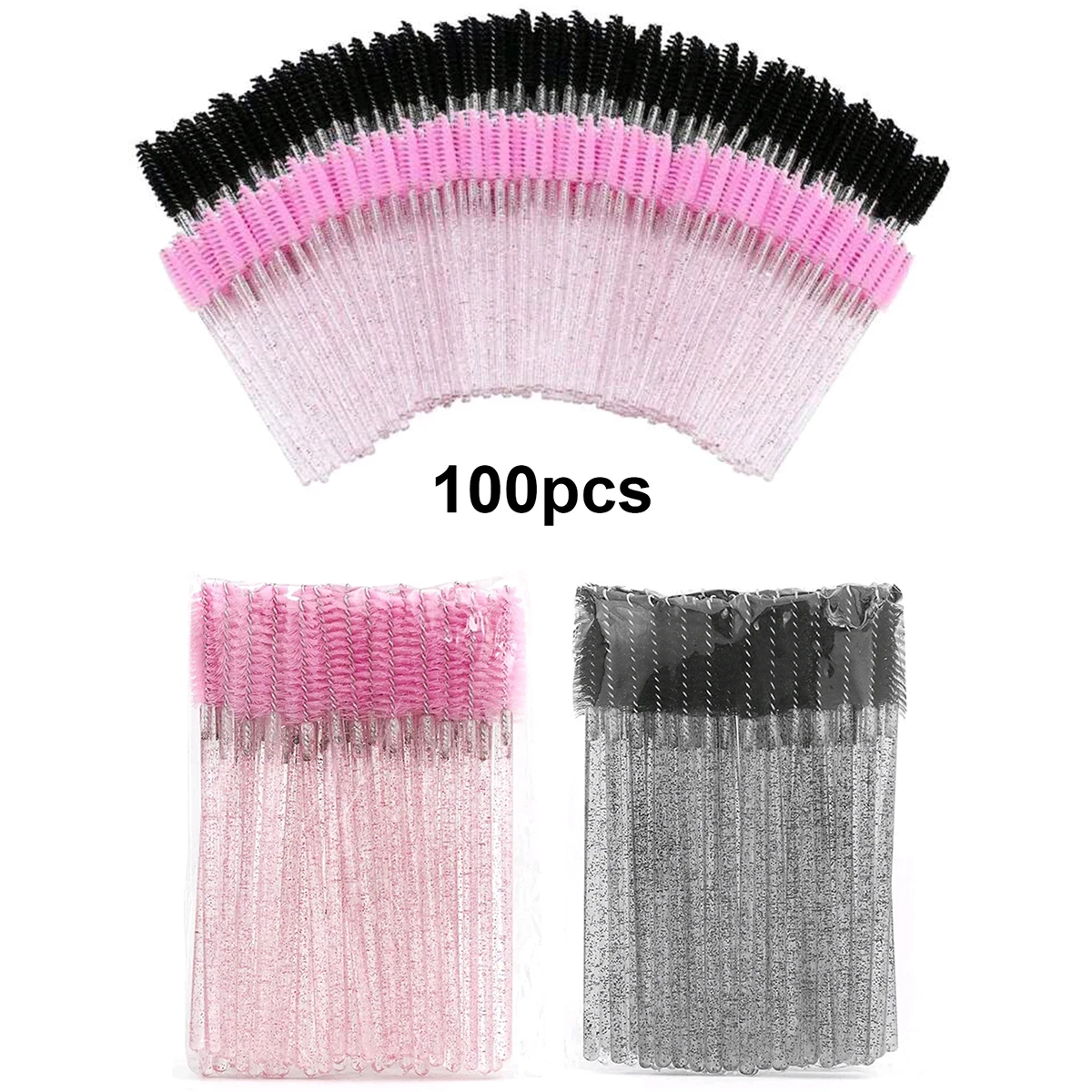 Eyelash Extension For Beginners - 100 個まつげエクステンションメイクアップ用使い捨てまつげブラシスプーリーマイクロラッシュマスカラワンドコーム卸売