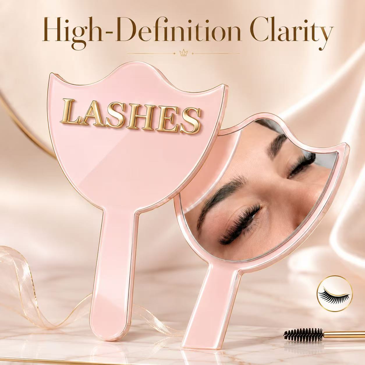 Eyelash Extension Course - HDガラス製まつげエクステンションミラー（ハンドル付き）、精密メイクアップミラー（まつげアーティスト＆サロン用）、卸売