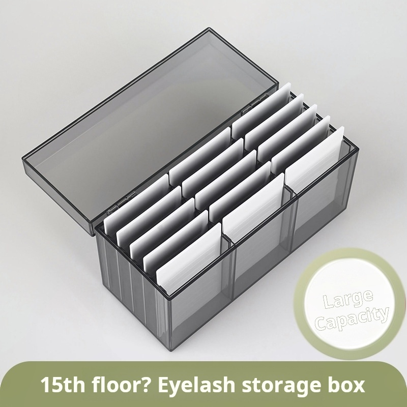 Lash Tray Organizer - 15層まつげ収納ボックスディスプレイスタンドアクリルオーガナイザーボックスまつげ接着剤パレットまつげエクステンションメイクアップツール