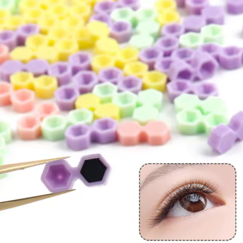 Lash Tray Organizer - まつげグルーカップ デュアルホール コーン型 長時間持続 まつげエクステ用品 プロ用