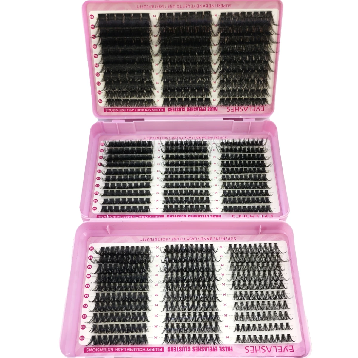 Funny Eyelash Extension - DIYまつげブック ラッシュクラスター 90列 780ファン 10-18mm ボトムスパイキー