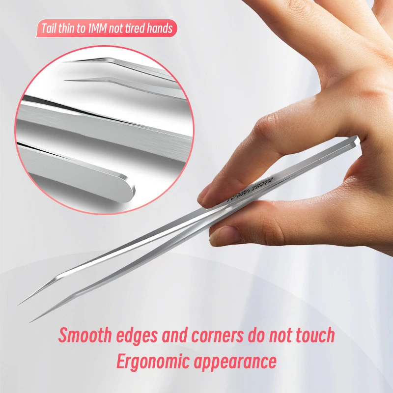3本セット ステンレス製 グラデーション眉毛用ピンセット。先 - Eyelash Extension For Men のレビューと価格