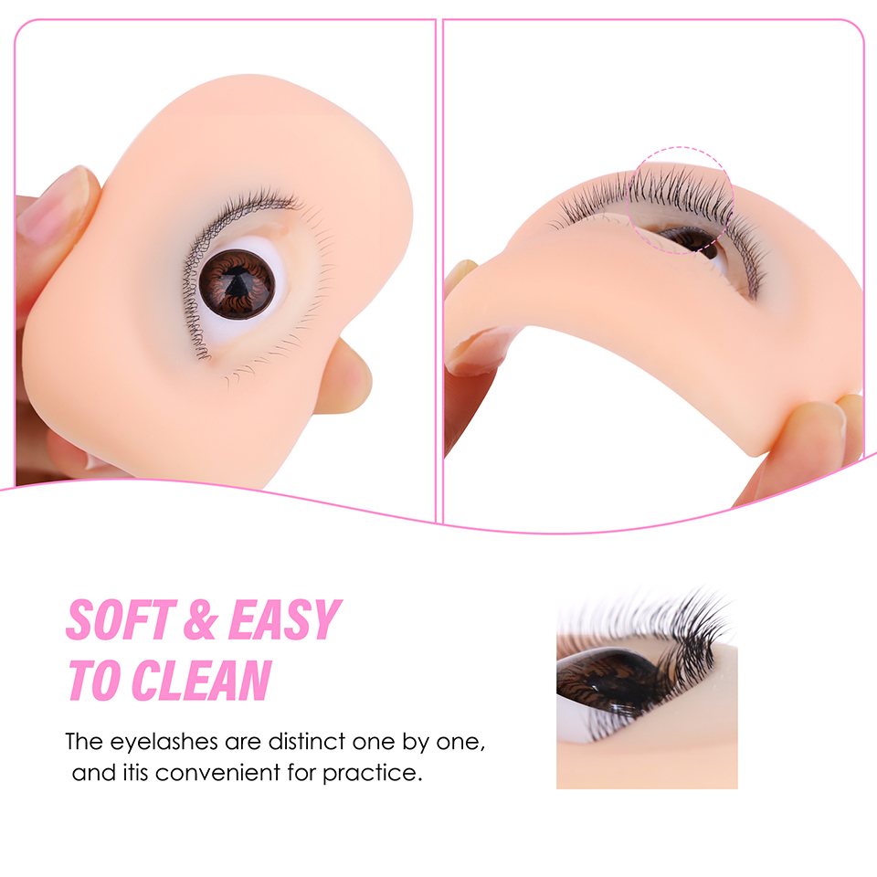 3層まつげ付き再利用可能なマネキンアイ、まつげエクステ練習用 - Eyelash Extension Course のレビューと価格
