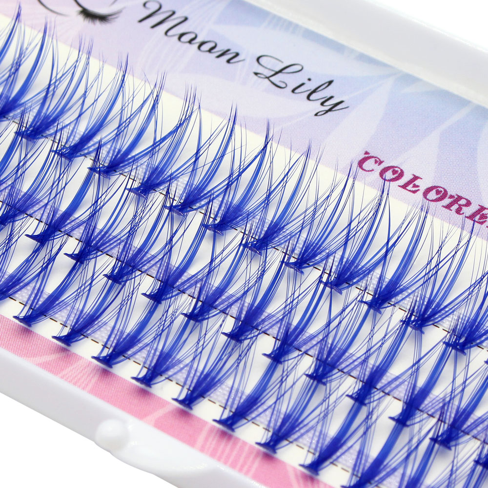 Moonlily 青紫ミックスカラーまつげクラスターまつげエ - Funny Eyelash Extension のレビューと価格