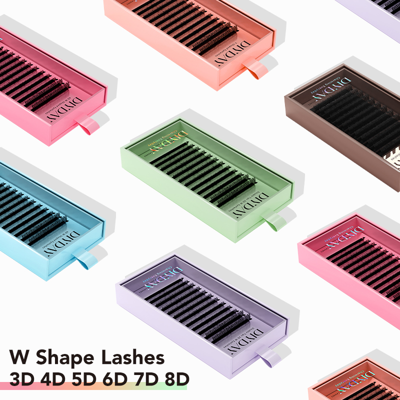 DIYDAY W 形状まつげエクステンション既成 3d 4d - Funny Eyelash Extension のレビューと価格