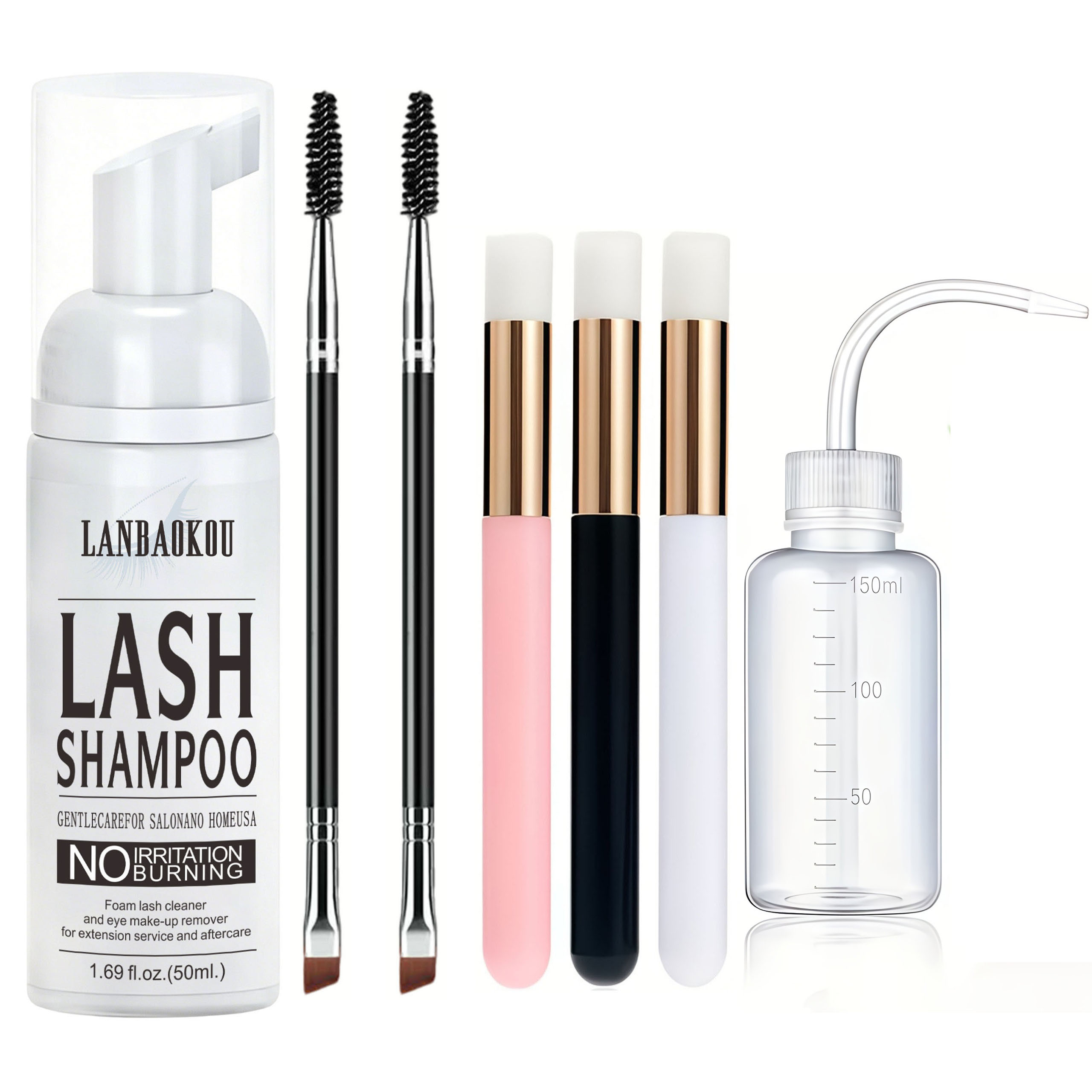 まつげ用ラッシュシャンプー 50ML + ブラシ＆マスカラワ - Eyelash Extension Wash のレビューと価格