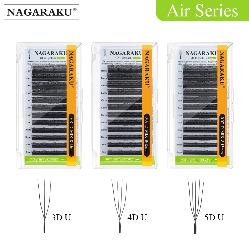 NAGARAKU U字型3D/4D/5Dソフトライトナチュラ - Eyelash Extension Course のレビューと価格