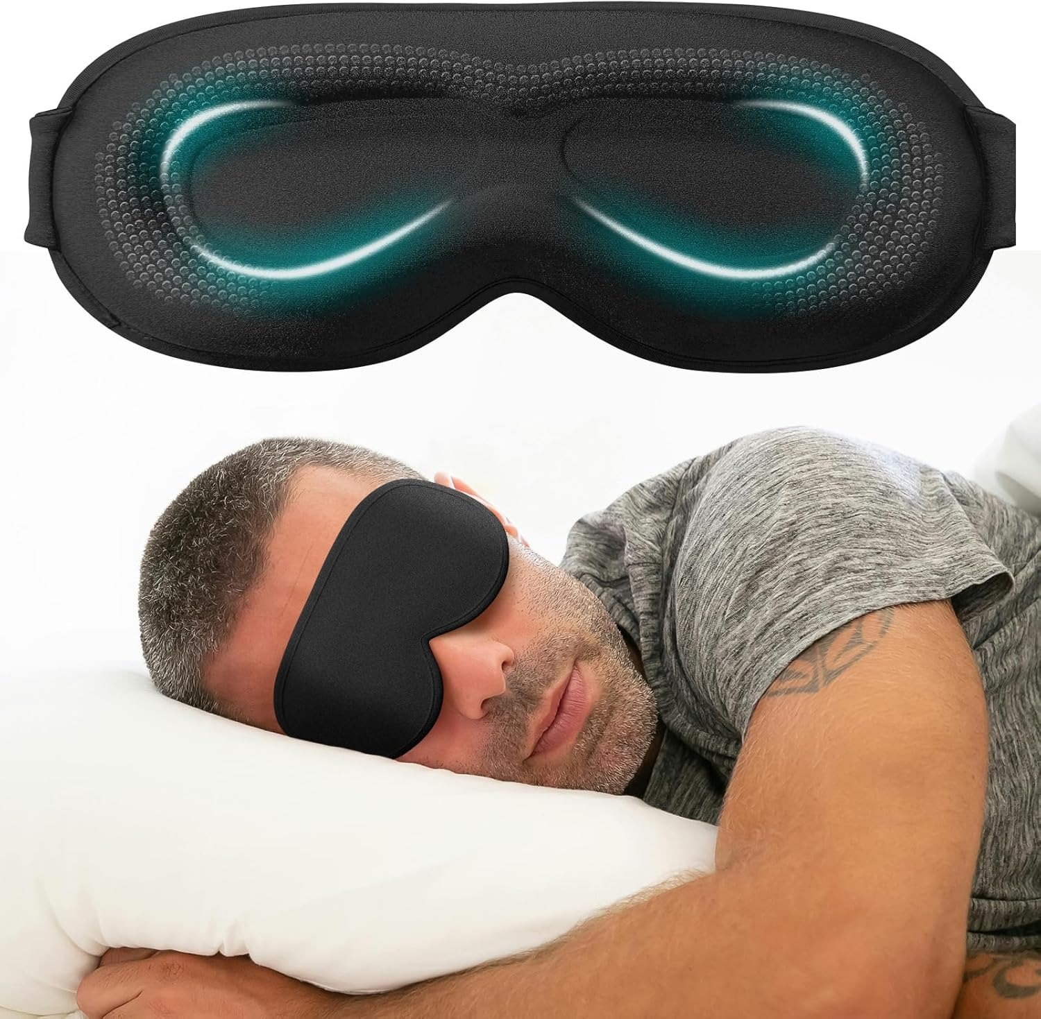 睡眠用アイマスクカバー - 調節可能なストラップ付き睡眠用ア - Eyelash Extension For Men のレビューと価格