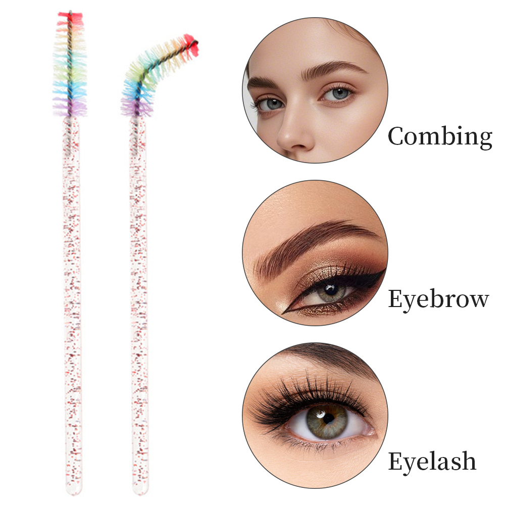 50 個レインボークリスタルまつげメイクブラシ使い捨てマイク - Eyelash Extension Course のレビューと価格