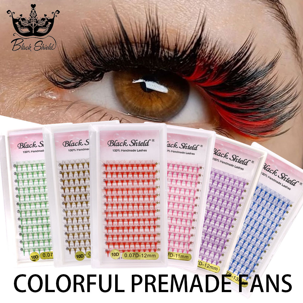 6D 10D 0.07mm 複数色展開 カラフルプレメイドボ - Funny Eyelash Extension のレビューと価格