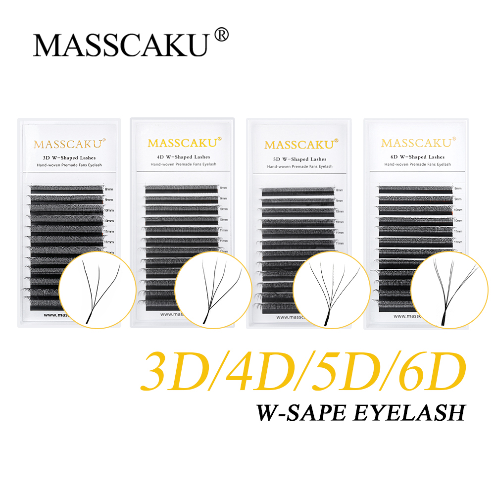 MASSCAKU 3D 6D 8D W 形状まつげグローバル - Funny Eyelash Extension のレビューと価格